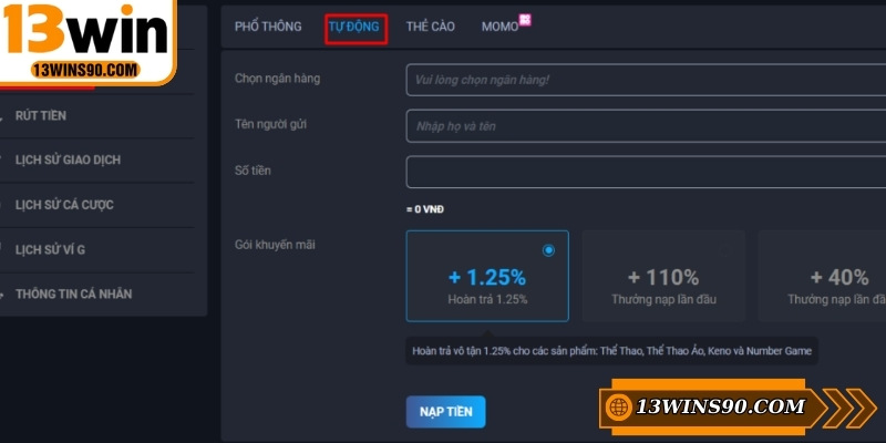 Thực hiện đúng các bước nạp tiền để đảm bảo giao dịch an toàn